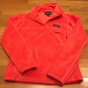 Patagonia salmon pink fleece sweater